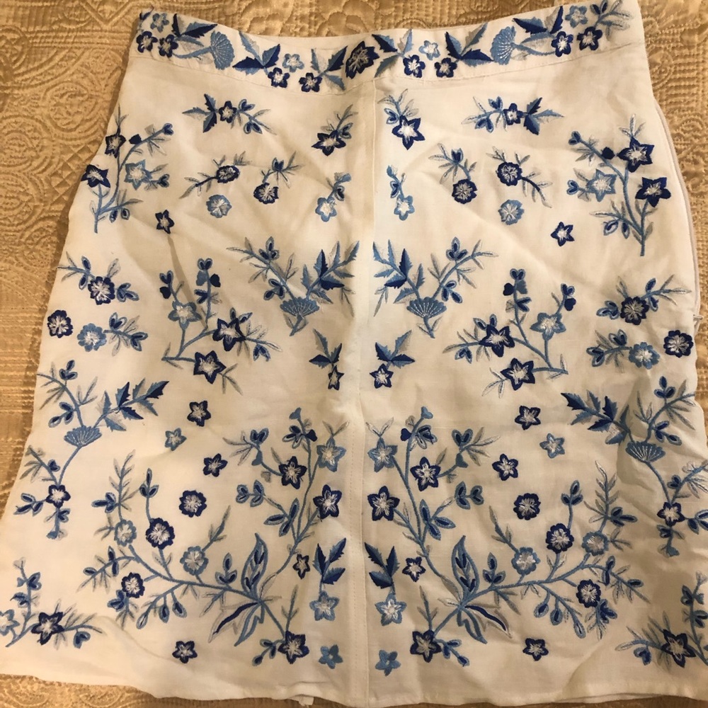 Anthropologie Skirt with Embroidery Size XS